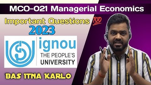 MCO-21 IGNOU | Important Questions | 14-06-2023 | MCOM @commerce_education_center