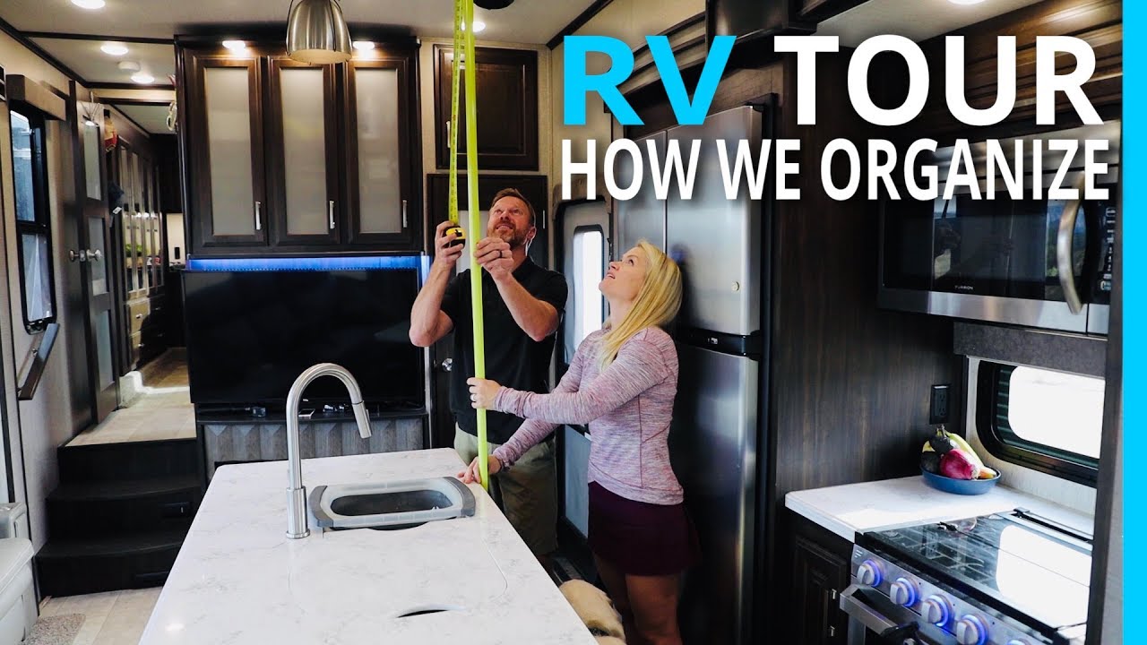 RV TOUR How We Organize Our Grand Design Momentum 399TH YouTube