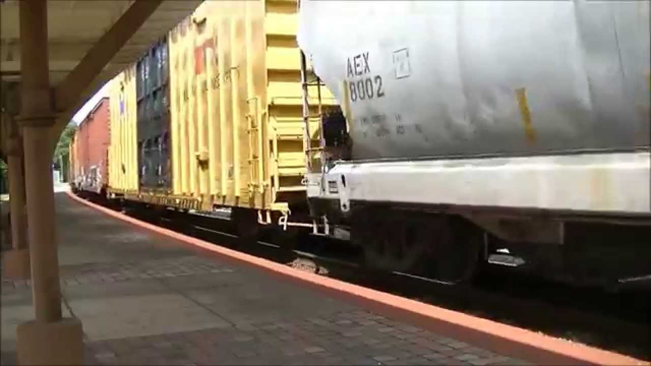 Ocala Fl. Union Station. CSX 7774, CSX 7862,116 Mixed Freight Cars