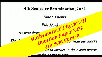 Mathematical Physics-3 Berhampur University Question Paper 2022 4th sem Core- 8  #majhibira