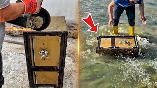 We Found A Abandoned Safe In The River. We Broke Open The Abandoned Safe!