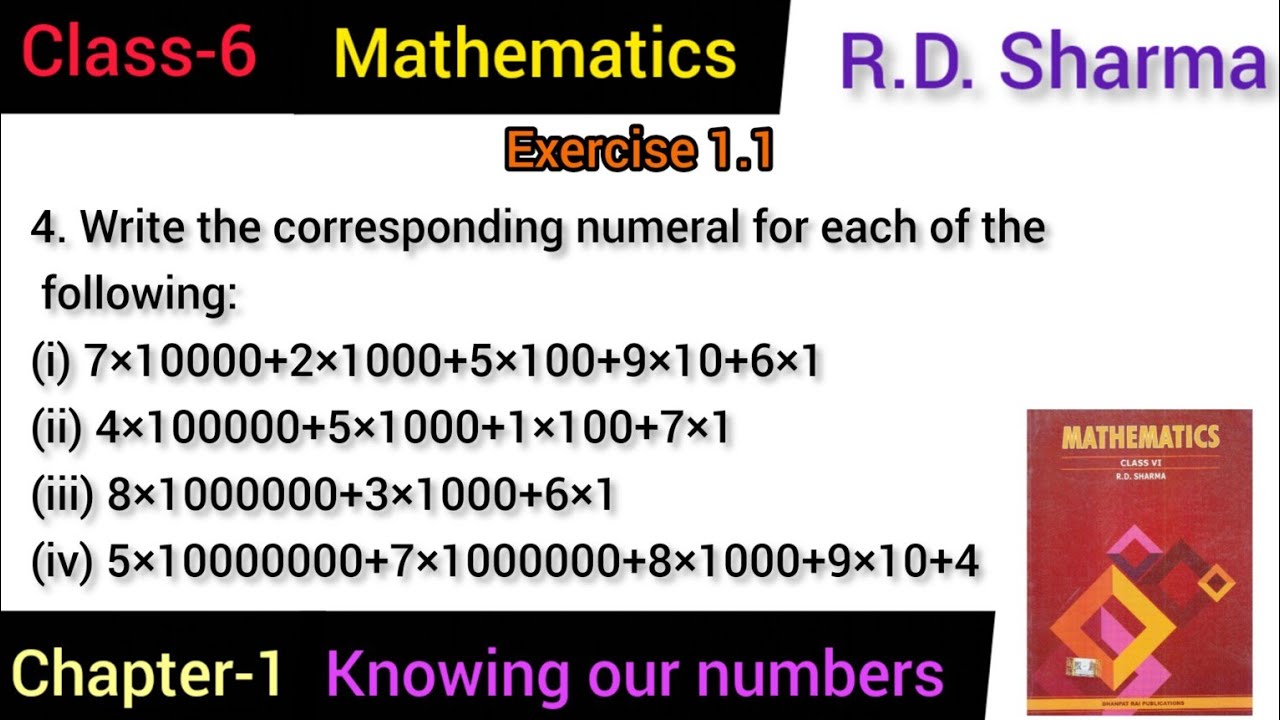 Write a corresponding numeral for each of the following // class 6th ...