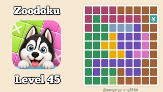 Zoodoku Level 45 walkthrough solution 