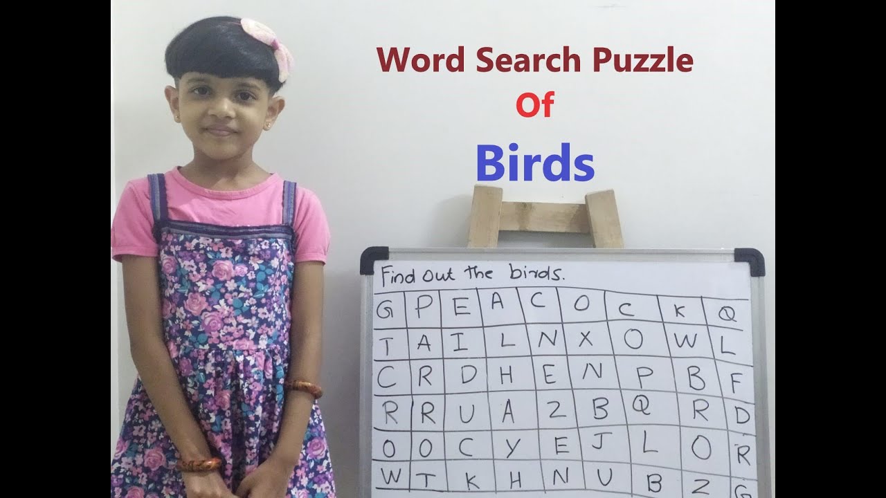 Word Search Puzzle Related To Birds.