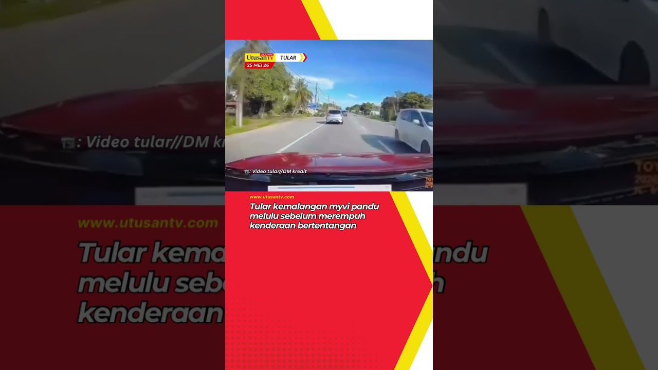 Tular kemalangan myvi pandu melulu sebelum merempuh kenderaan bertentangan