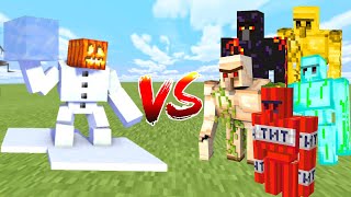 MUTANT SNOW GOLEM vs ALL GOLEM in Minecraft Mob Battle