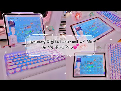 January 2021 Digital Journal w/ Me On My iPad Pro💕| GoodNotes5 | Free Precropped Digital Stickers💫
