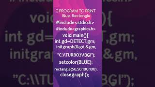 C Program to print a blue rectangle #cprogramming #shorts Net Worth