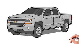 How to draw a CHEVROLET SILVERADO 1500 2016 / drawing Chevy Silverado 2500 HD pickup How to draw a CHEVROLET SILVERADO 1500 2016 / drawing Chevy Silverado 2500 HD pickup