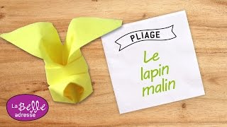 Pliage de serviette en papier en forme de lapin - LaBelleAdresse