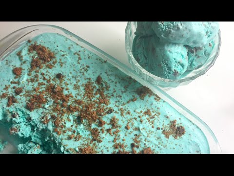 No-machine Cookie Monster ice cream || Dana Desserts