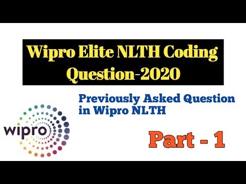 Wipro Elite NLTH Coding Question- Wipro Coding Question  |  AMCAT Platform