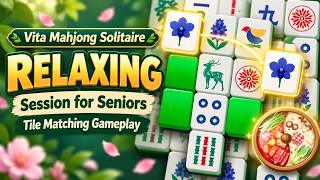 Relaxing Vita Mahjong Solitaire Session for Seniors | Tile Matching Gameplay screenshot 1