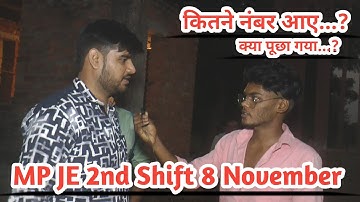 MP JE 8 November 2022 IInd shift paper review | mp sub engineer exam review