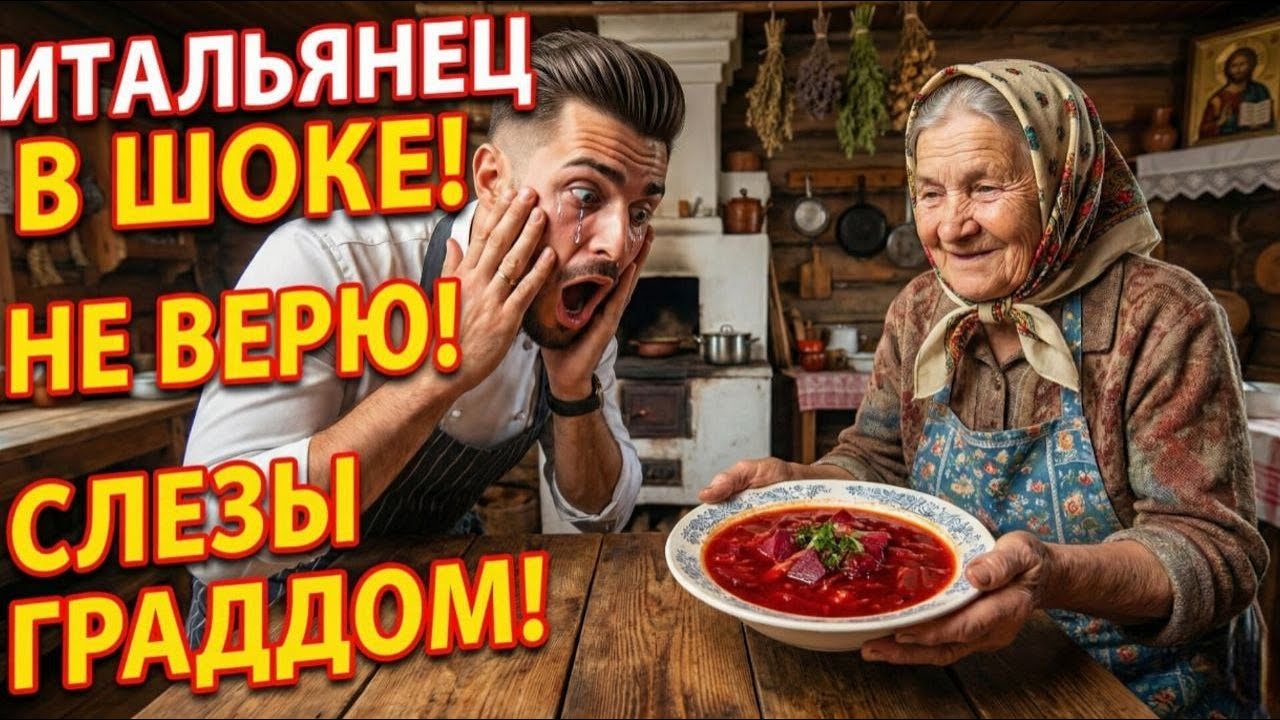 «ИТАЛЬЯНЕЦ В ШОКЕ от России!»: Знаменитый шеф-повар из Рима попробовал борщ у простой русской...