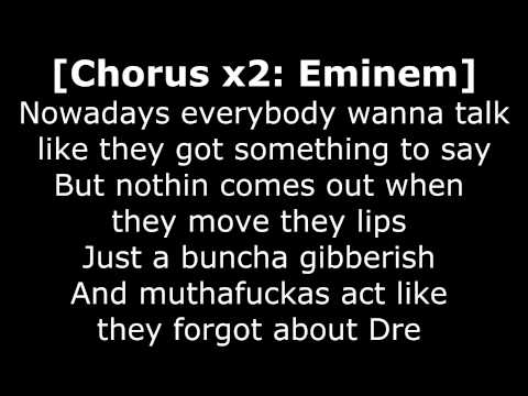 Dr Dre Eminem Forgot About Dre Lyrics