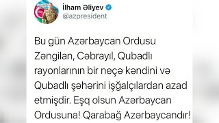 Gözlənilən Tvit Və Video Gəldi Qubadlı Şəhəri İşğaldan Azad Olundu