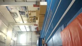 Hannah Barker training vault
