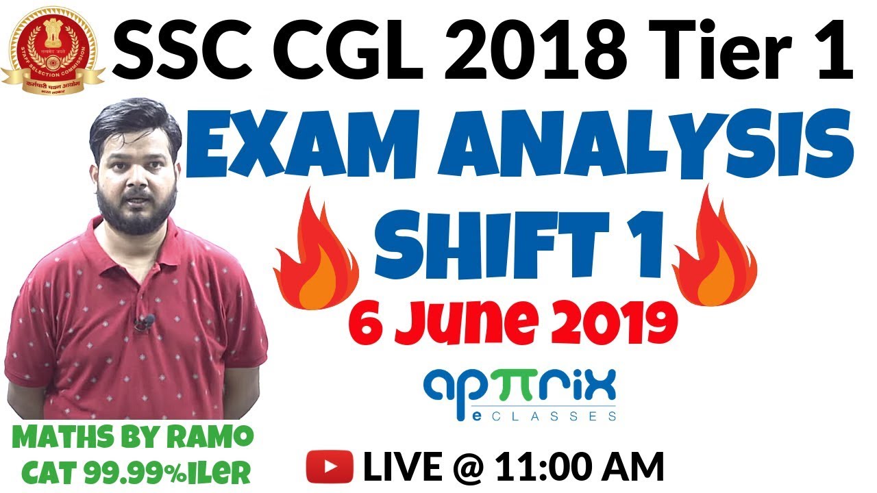 SSC CGL Tier 1 Exam Analysis 2018-19 | 6th June - Shift 1 | Full Review with Asked Questions