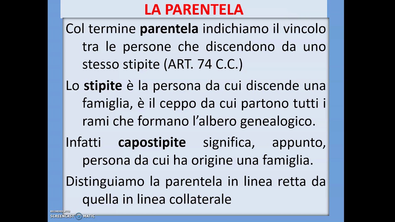 lo stabilisce la parentela