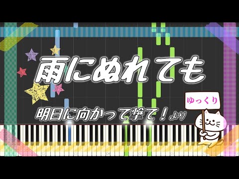 明日に向かって撃て！【雨にぬれても/ピアノ】簡単  Raindrops Keep Fallin' On My Head