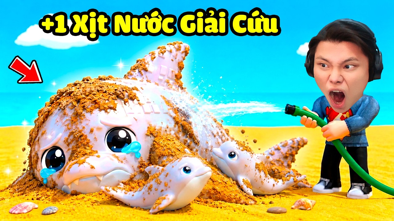 [ROBLOX] Mỗi Giây +1 Xịt Nước Giải Cứu Động Vật Biển💧😭JayGray Thử Thách Làm Người Tốt Cứu Cá Heo