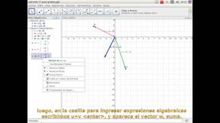 aplicación de Geogebra en suma de vectores screenshot 5