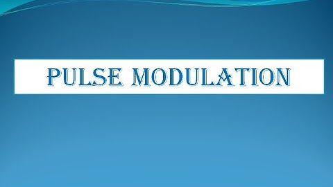 Pulse Modulation || Analog Pulse Modulation Techniques ||  PAM || PWM || PPM|| uLearn EduOnline