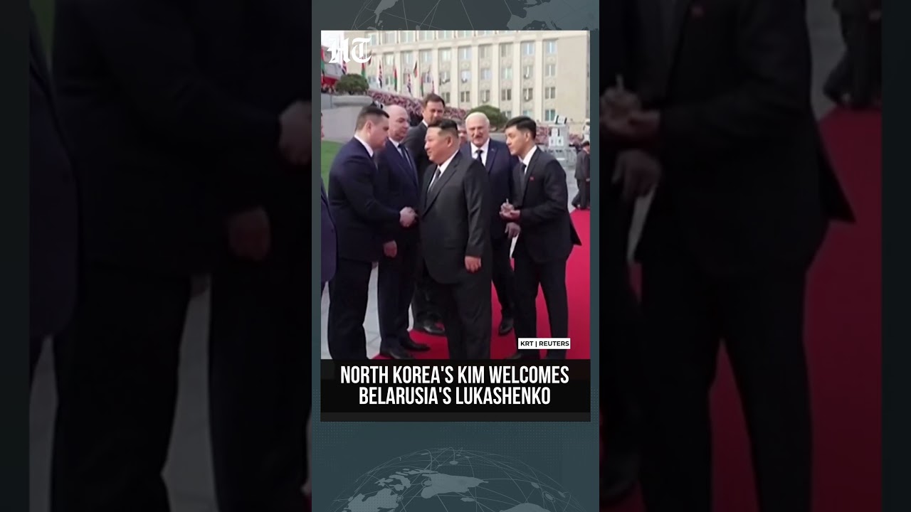 North Korea Leader Kim Jong Un Hosts Belarus President Lukashenko in Pyongyang Visit | #shorts