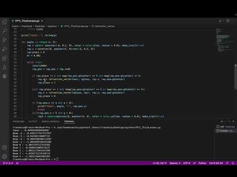 VPython 11: Thick Lenses
