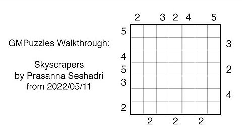 GMPuzzles - 2022/05/11 - Skyscrapers by Prasanna Seshadri