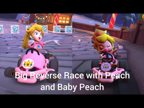 💖 Big Reverse Race with Peach and Baby Peach in Merry Mountain 💖
