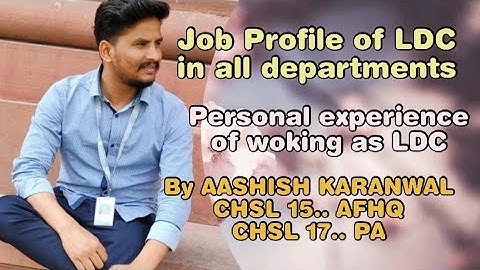 Job Profile of LDC (In various departments). Self experience of working in AFHQ