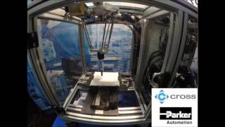 5- axis system using the PAC controller to control a 3-Axis Delta Robot and X-Y Linear Servo Table