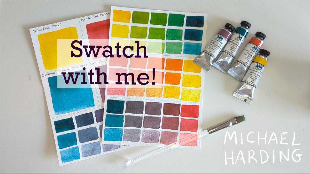 My limited palette of Michael Harding watercolours! // Swatching and mixing ✨