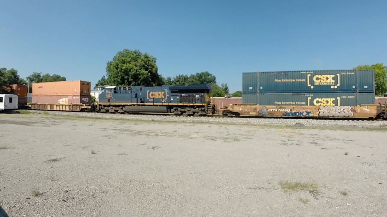 Csx Container Train Very Long CSX Q026 Container / Trailer Train - YouTube