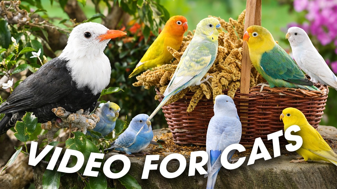 Gentle Garden Bird Activity 🐦 – Soft Nature Sounds 🌿 – Cat TV for Cats | CatTV Central