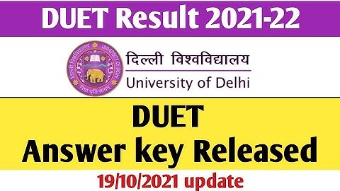 DUET Answer key 2021 | Delhi University PG PhD Answer key 2021 | Latest Update