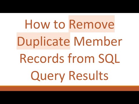 How to Remove Duplicate Member Records from SQL Query Results