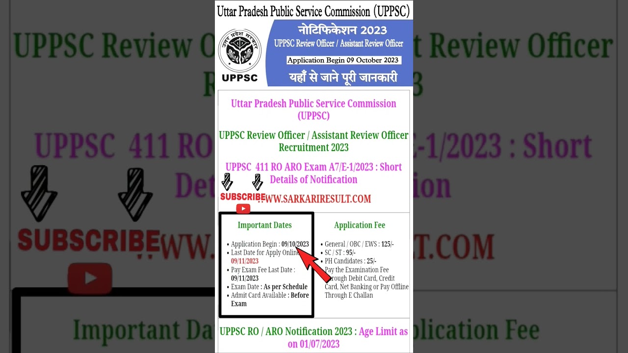 UPPSC RO / ARO Online Form 2023 | 