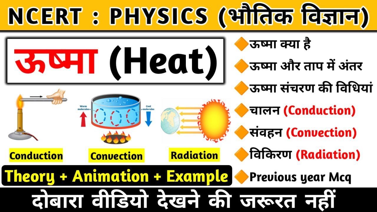 ऊष्मा (Heat) | ऊष्मा और ताप में अंतर | ऊष्मा संचरण की विधियां | Physics