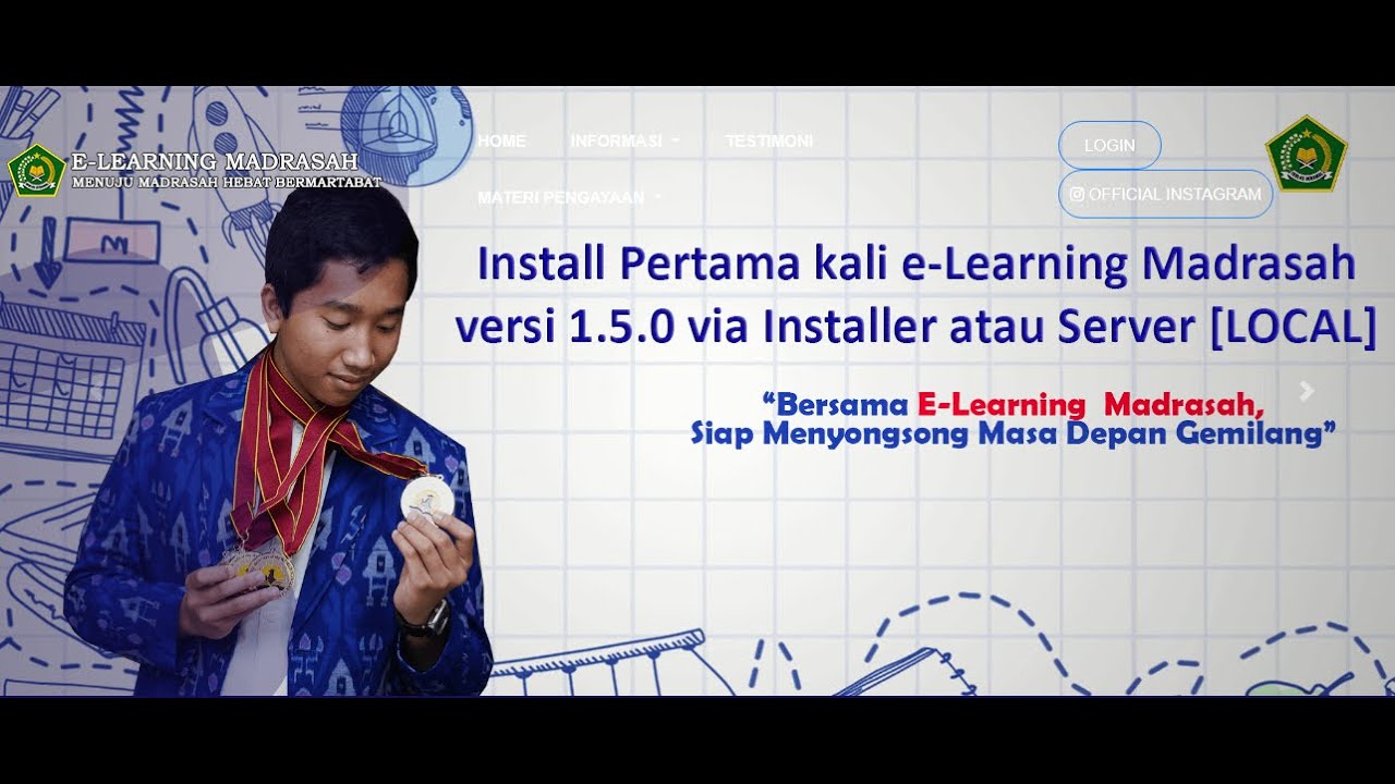Install pertama kali eLearning Madrasah versi 1.5.0 via Installer atau