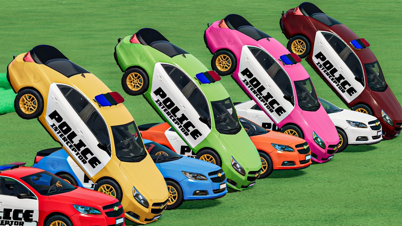 CROSS CHEV Police Cars Mobil Takes On Flatbed Trucks!