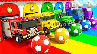 Baby Shark, Wheels On the Bus  Learning colors with a soccer ball, Baby Nursery Rhymes & Kids Songs
