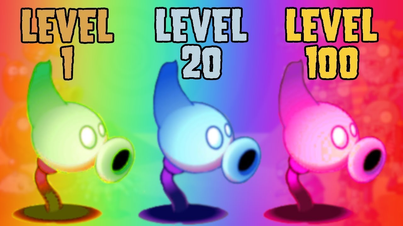 Plants vs Zombies 2 Shadow Peashooter Level 1 vs Level 20 vs Level 100