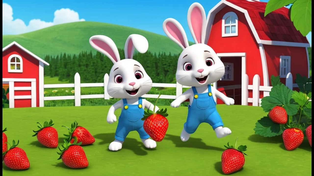 Банни поливает клубничное поле 🐰🍓