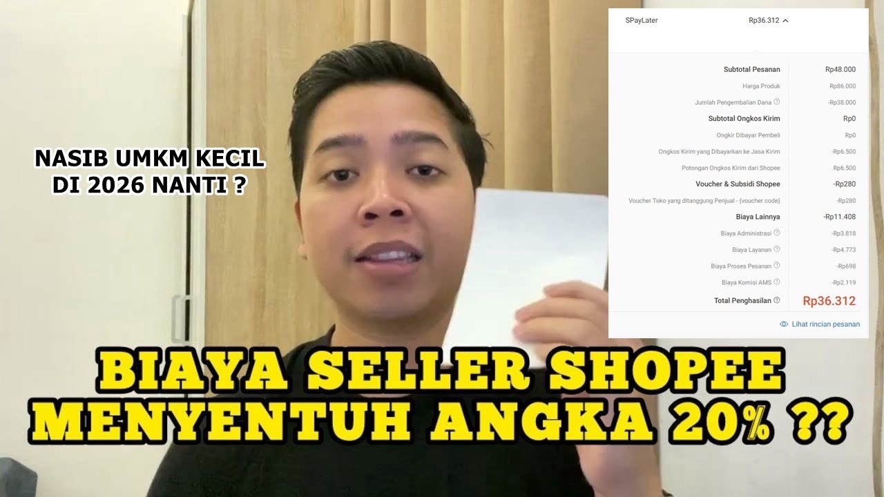 BIAYA ADMIN SELLER SHOPEE NAIK LEBIH BESAR PER JANUARI 2026