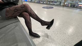 Dangling Flats Preview Fishnet Black Tights 2