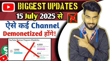 🚨 15 July YouTube Updates | YouTube Monetization Rule change 2025 | Vj Thakur Tech