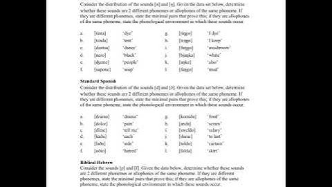 Phonological Analysis